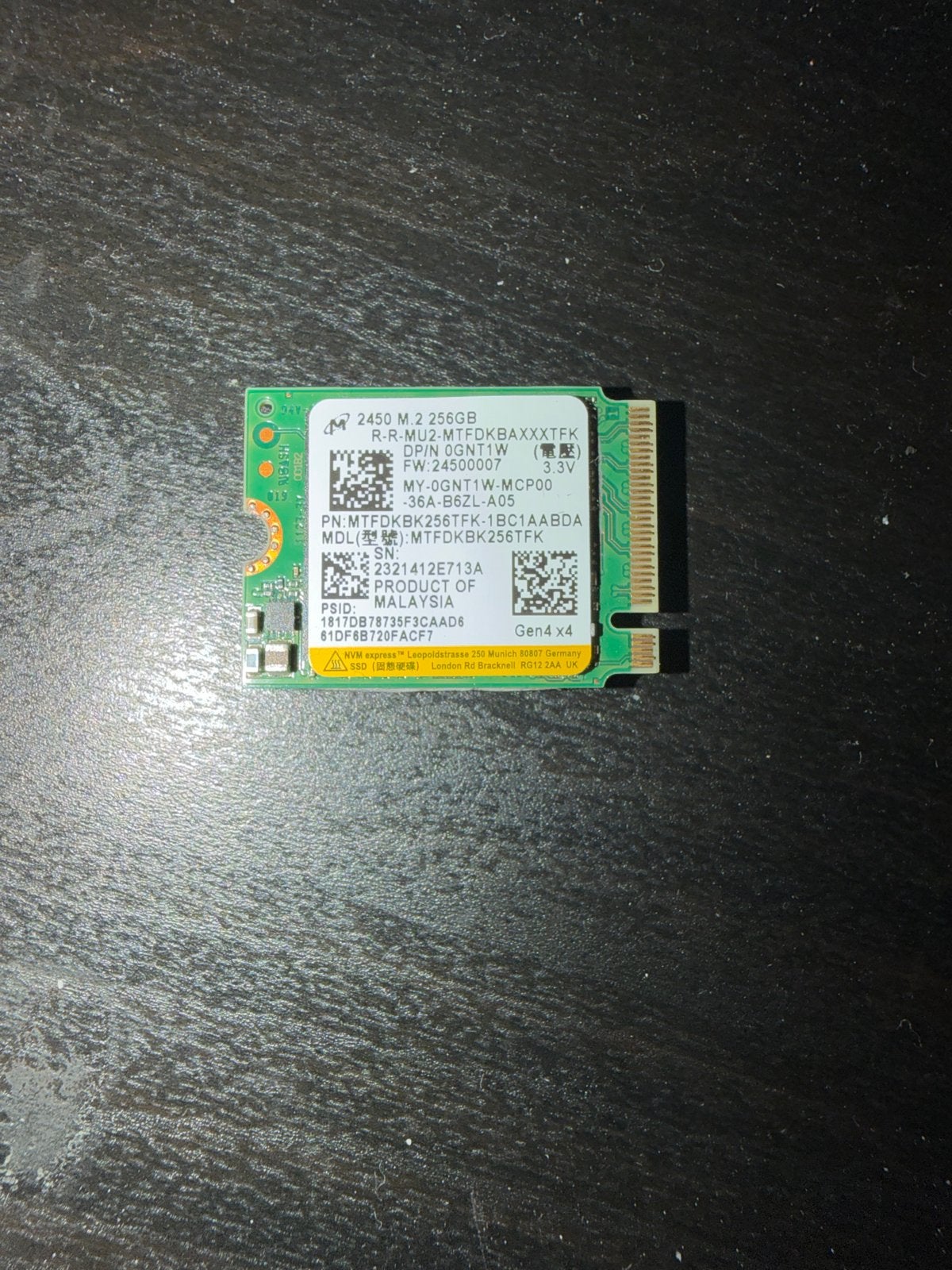 Micron 256GB M.2 NVMe SSD - Gen4 x4, Intern, Gebruikt, Server, Ophalen of Verzenden
