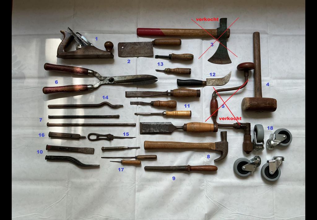 Oud handgereedschap, Ophalen, Gebruikt