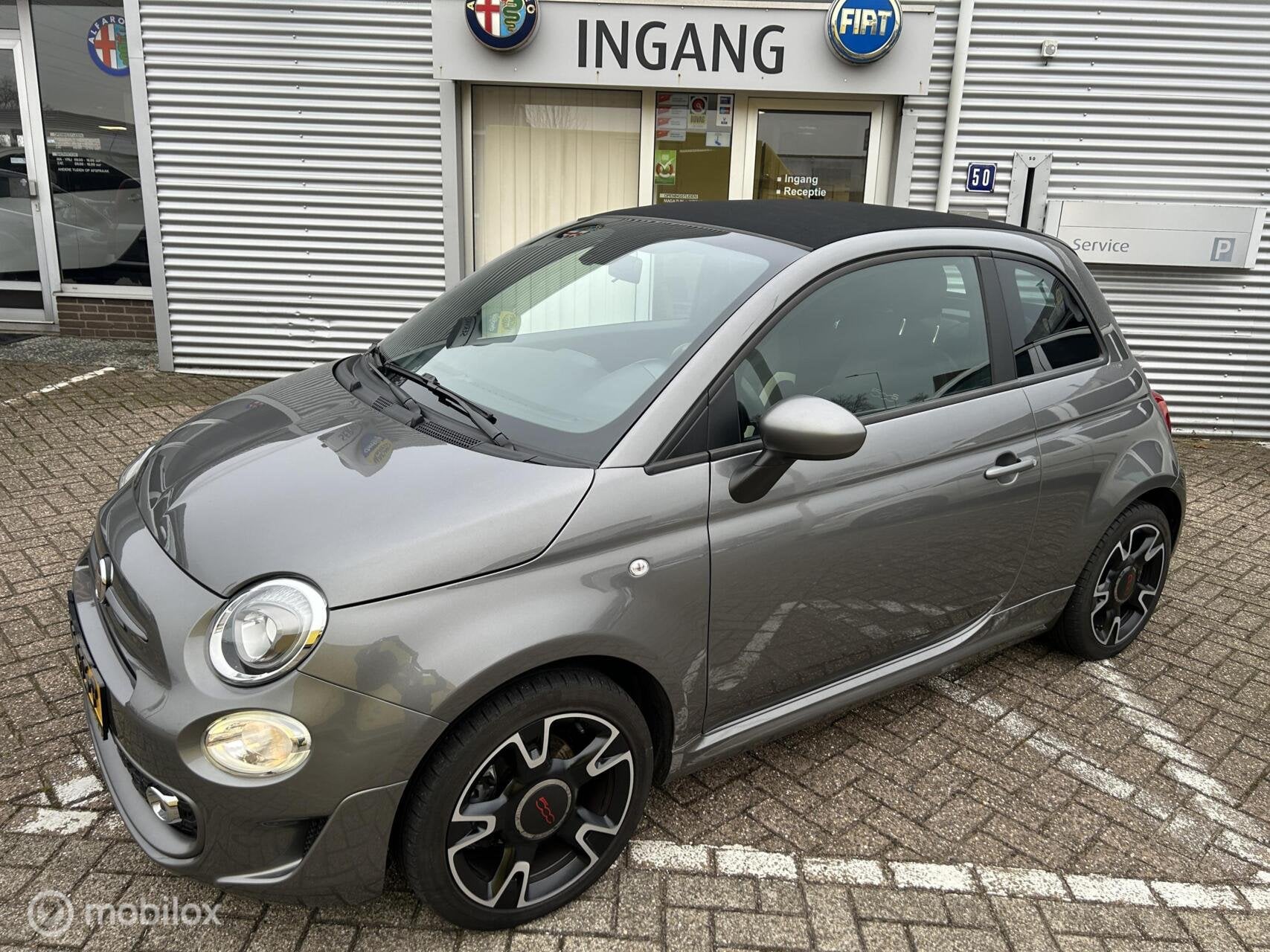 Fiat 500 Cabrio 85 PK Turbo Sport in Nieuwstaat !, Euro 6, Cabriolet, Leder en Stof, Origineel Nederlands