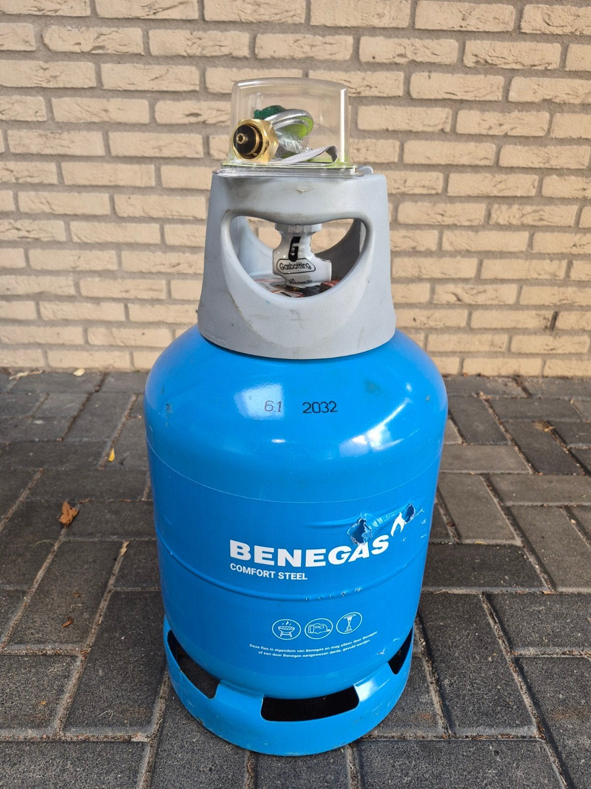 Nieuwe Verzegelde Benegas Gasfles 9.5kg met Gasdrukregelaar, Ophalen, Nieuw