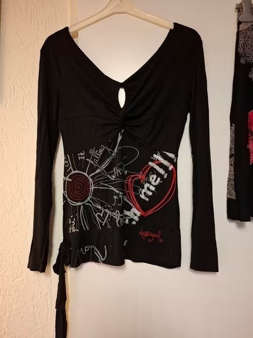 Desigual top zwart maat S. Als nieuw., Zwart, Ophalen of Verzenden, Zo goed als nieuw, Lange mouw