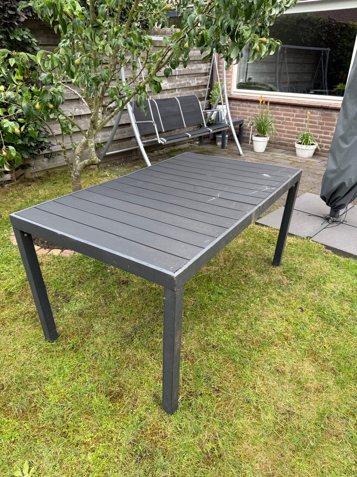 Tuin tafel 150x90 - Gratis af te halen, Tuin en Terras, Tuintafels, Ophalen, Gebruikt, Rechthoekig, Metaal