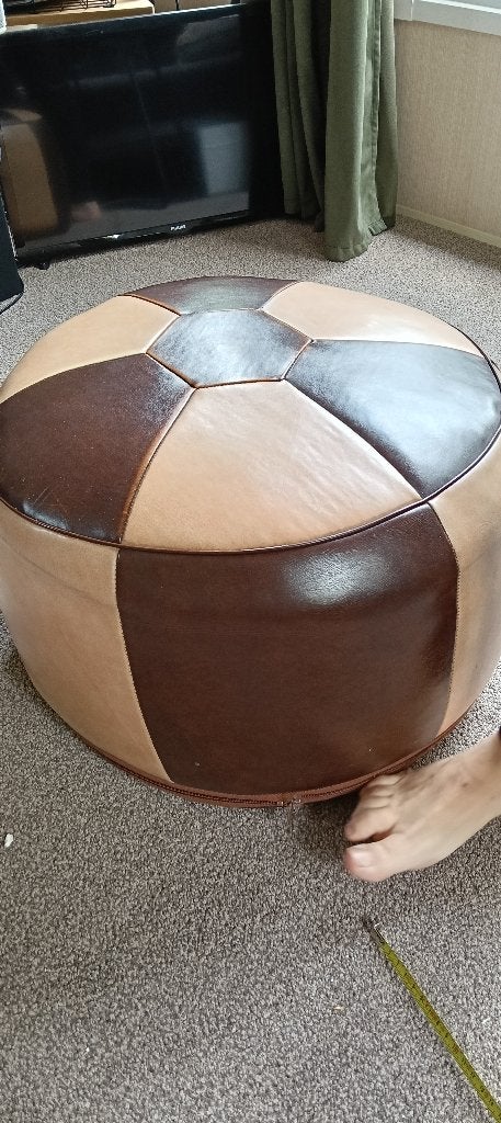 Poef jaren 60/70, Ophalen, Minder dan 50 cm, Gebruikt, Rond