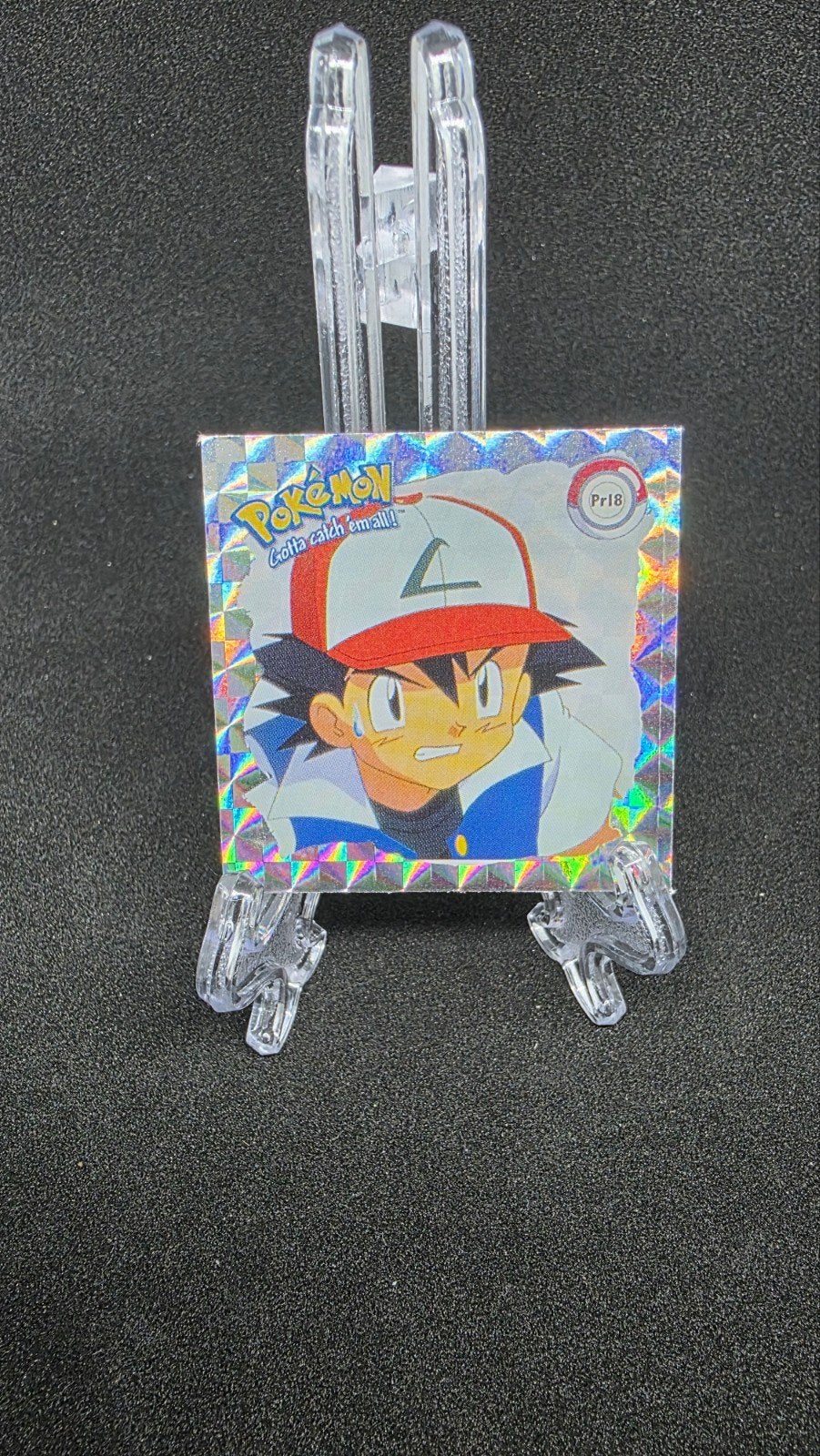 Pr18 Ash - Pokemon Flipz Artbox Holo Sticker, Ophalen of Verzenden, Zo goed als nieuw, Losse kaart, Foil