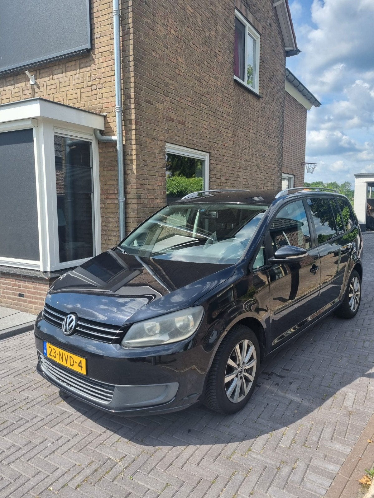 Volkswagen Touran 1.6 TDI 7 personen, Auto's, Voorwielaandrijving, Zwart, Zwart, Bedrijf
