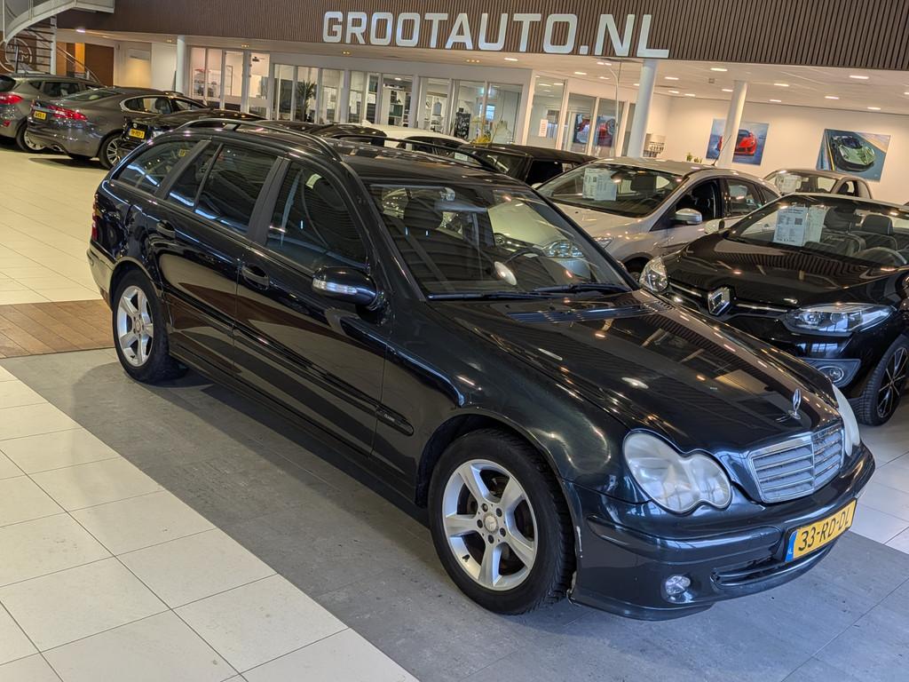 Mercedes-Benz C-Klasse Combi 180 Kompressor OPKNAPPER Airco,, Auto's, Mercedes-Benz, Gebruikt, Zwart, 1435 kg, 1796 cc