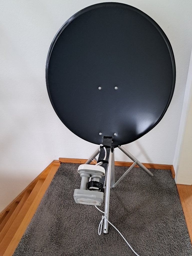 schotelantenne, Ophalen, Gebruikt