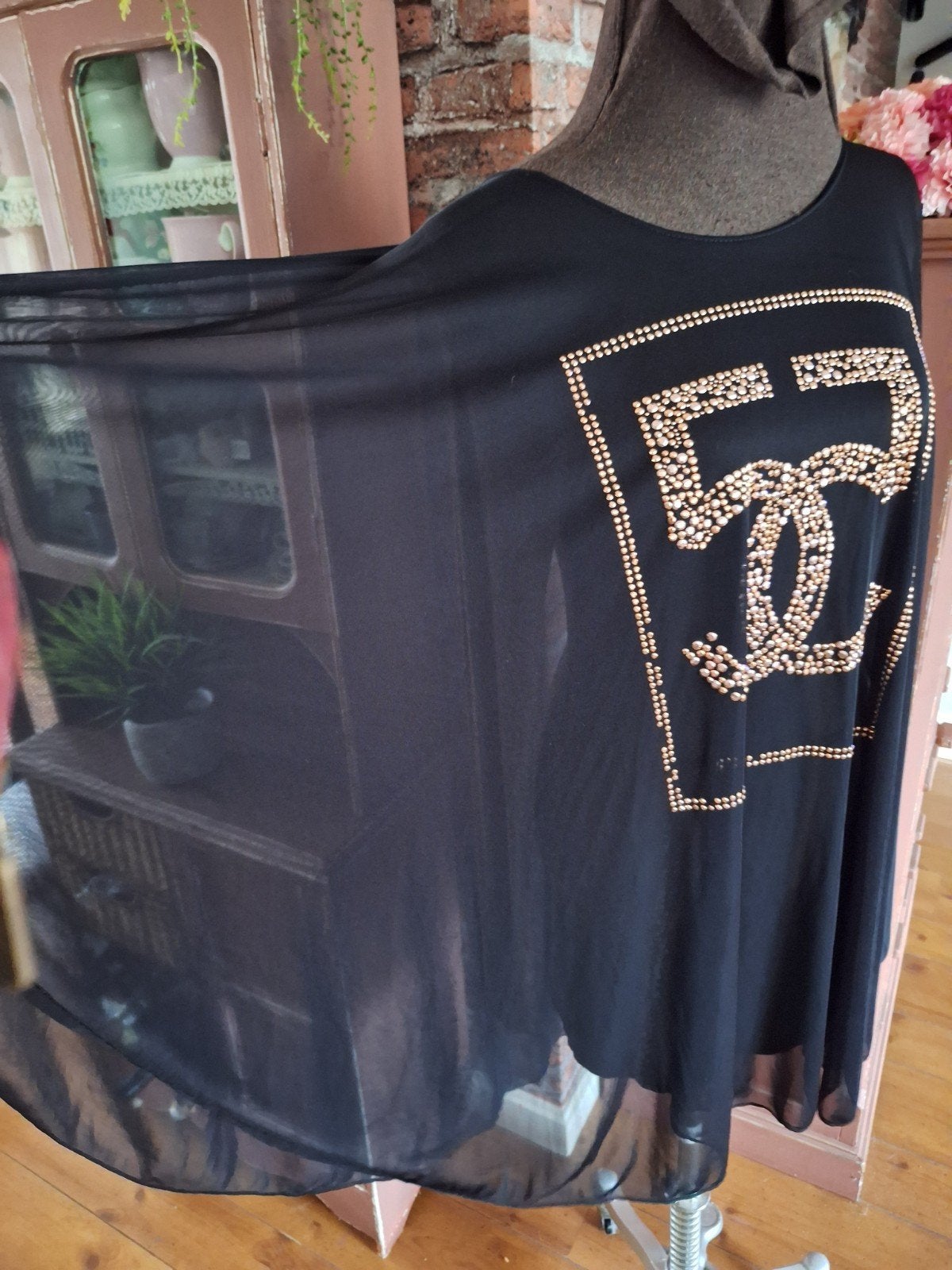 Voile magna tuniek zwart one size 50 52 54  l xl xxl  42, Ophalen of Verzenden, Gedragen, Zwart, Blouse of Tuniek