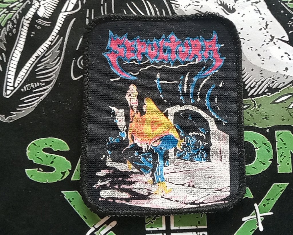 Sepultura vrij  zeldzame 1990 Schizophrenia patch 14 metal, Verzamelen, Verzenden, Nieuw, Kleding