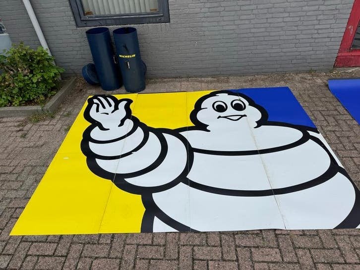 Vintage Michelin Reclamebord - Banners, Ophalen, Reclamebord, Gebruikt, .