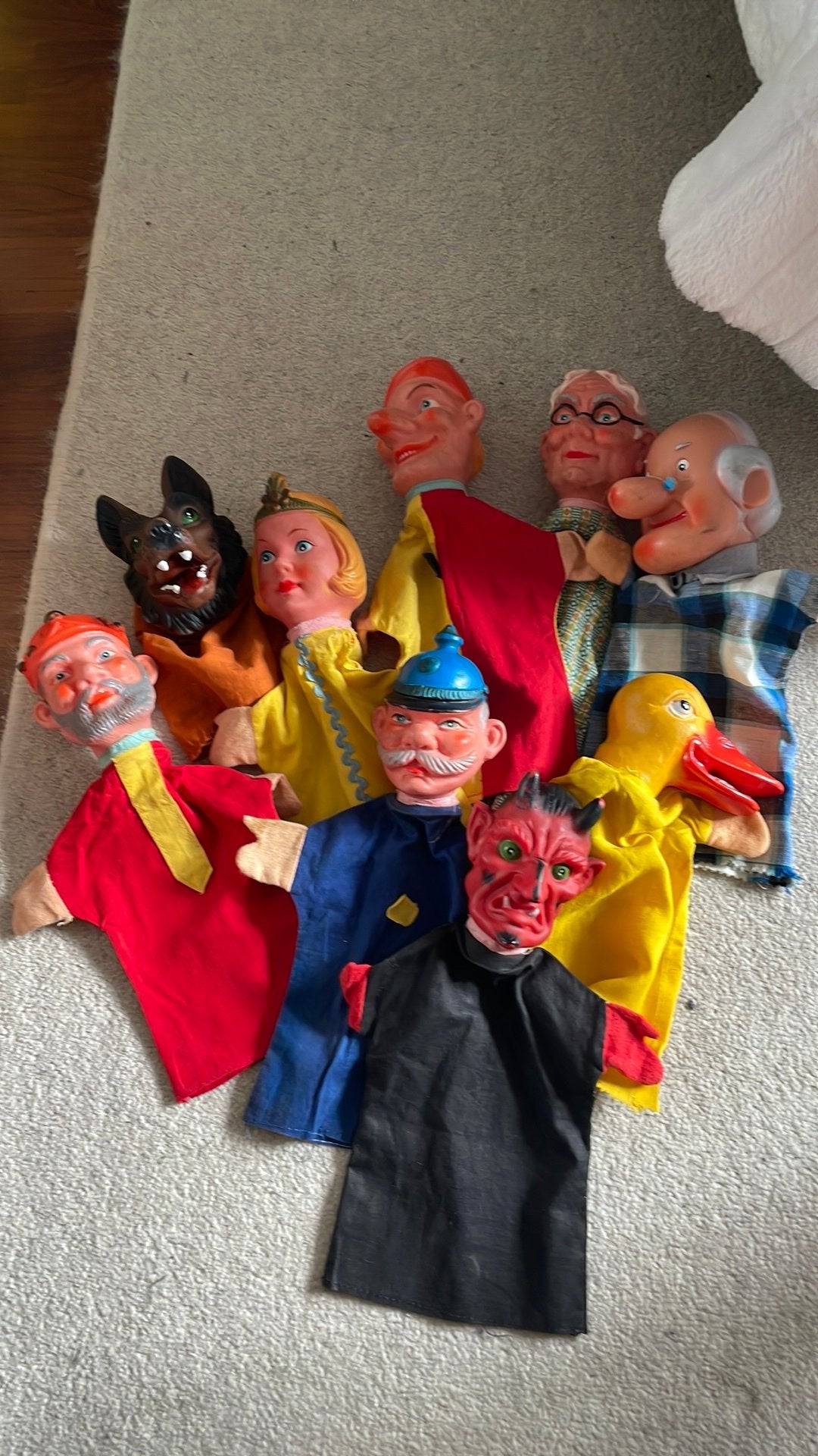 9 poppenkast poppen, Ophalen of Verzenden, Zo goed als nieuw, Overige typen