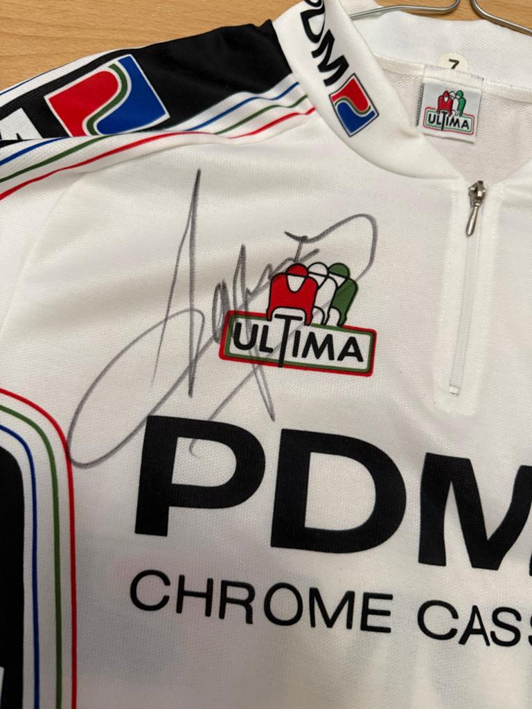 Gesigneerd PDM wielershirt Adrie van der Poel, Kleding | Heren, Sportkleding, Zo goed als nieuw, Hardlopen of Fietsen, Overige maten