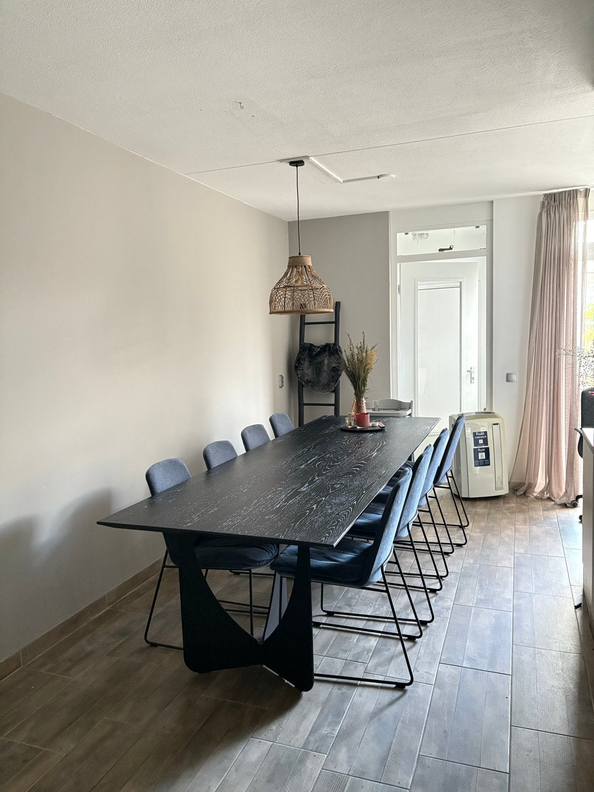 8 KFF stoelen donker blauw, Ophalen, Blauw, Zo goed als nieuw, Stof