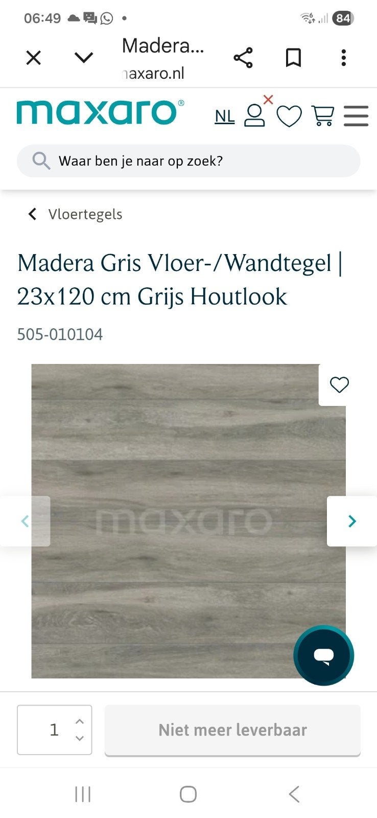 Gezocht: Madera Gris Vloertegel 23x120 cm of vergelijk, Doe-het-zelf en Verbouw, Tegels, Ophalen of Verzenden