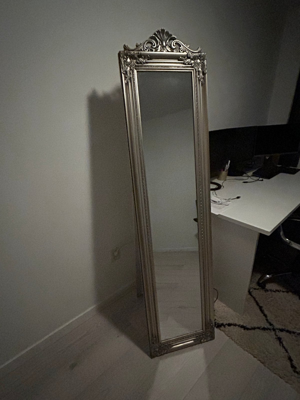 Barok Spiegel 160x40 cm - Zilverkleurig, Huis en Inrichting, Woonaccessoires | Spiegels, Ophalen, Minder dan 50 cm, Zo goed als nieuw