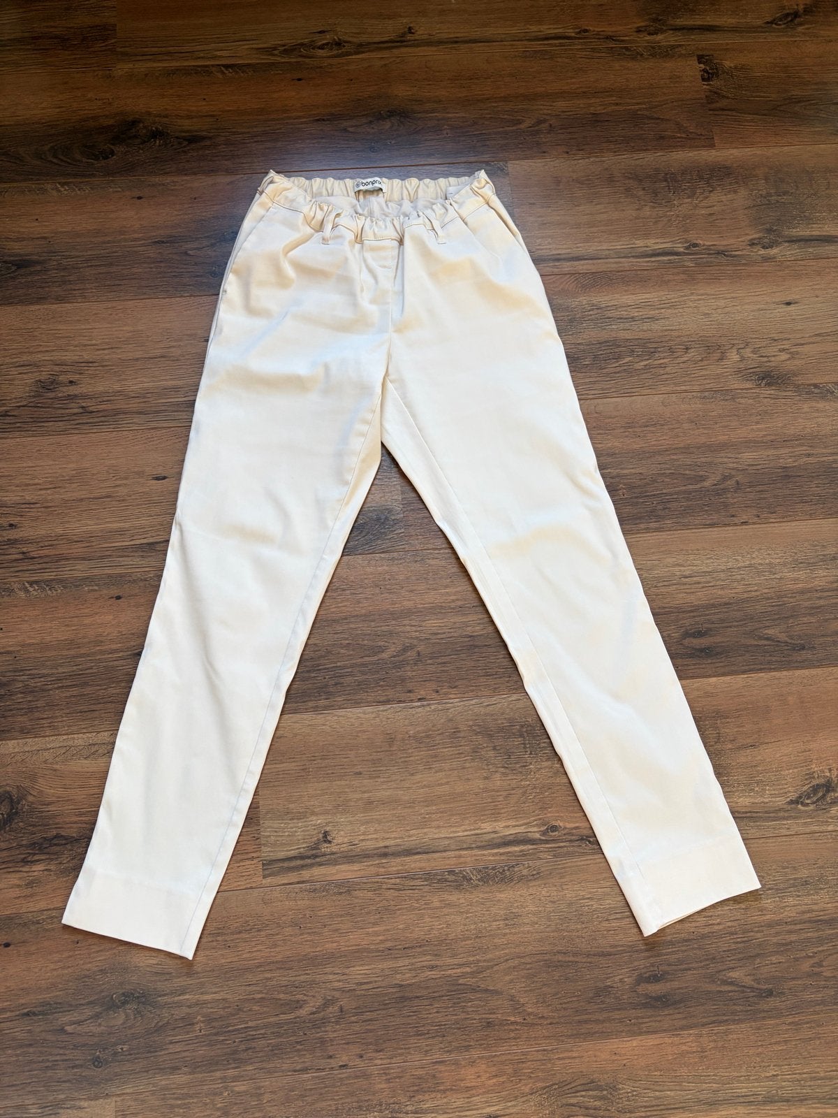 Zwangerschapsbroek met Taps Toelopende Pijpen, Kleding | Dames, Beige, Ophalen of Verzenden, Zo goed als nieuw, Maat 36 (S)