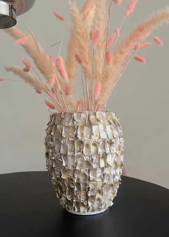 Mooie schelpenvaas 30cm hoog, Ophalen, Overige materialen, Overige kleuren, Zo goed als nieuw