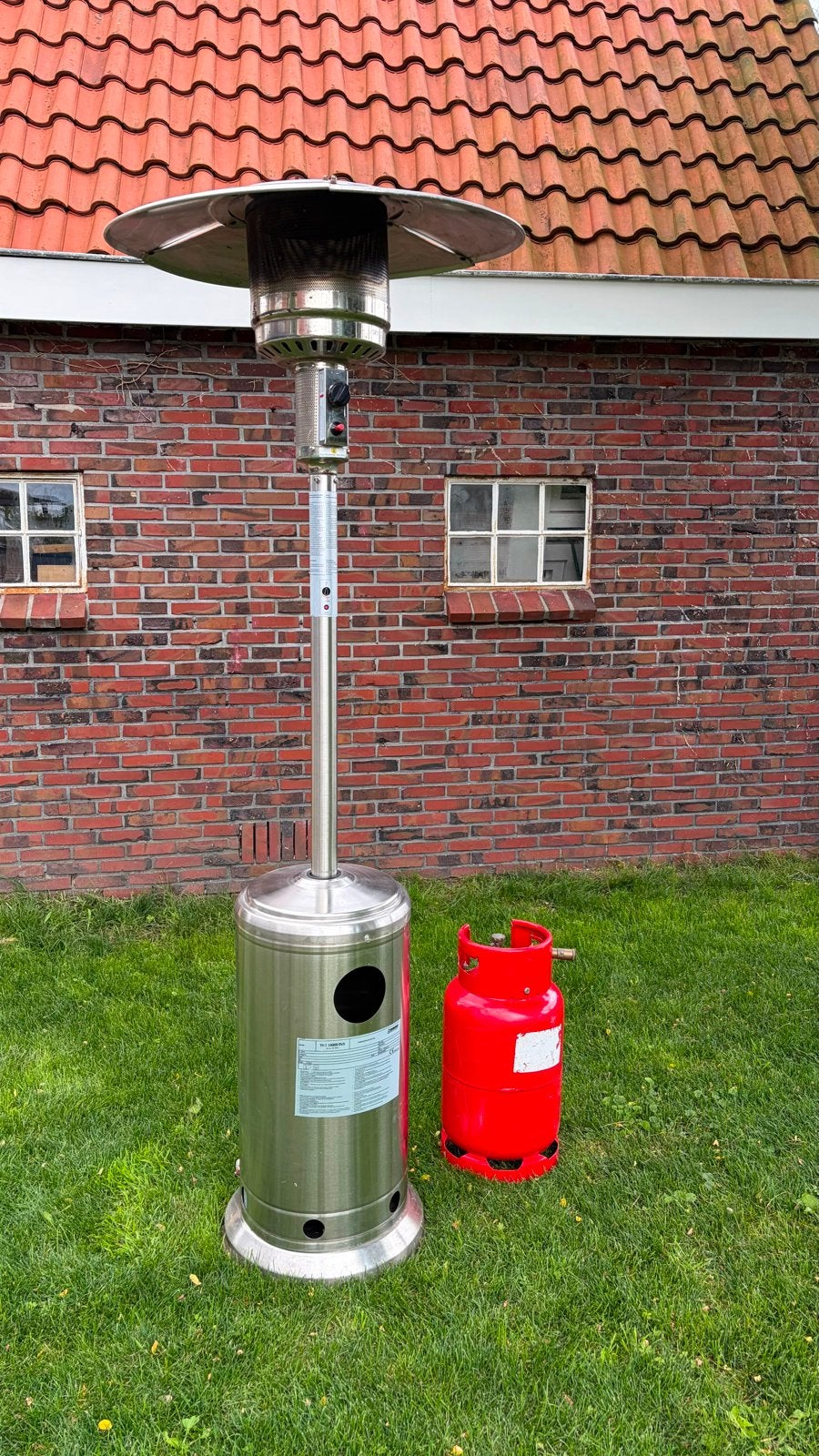 Terrasheater op gas met hervulbare LPG gasfles, Ophalen of Verzenden, Gebruikt, Gas, Vloer