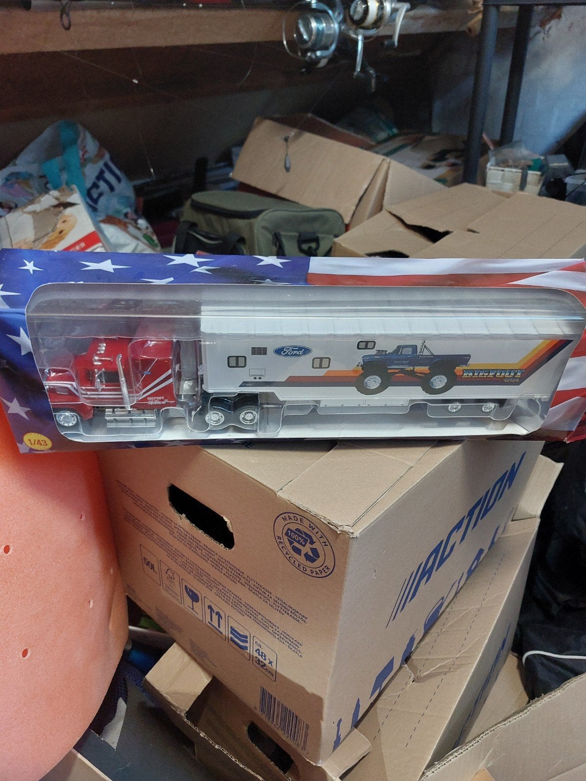 Ford Bigfoot Truck met Trailer Model 1:43, Overige merken, 1:32 tot 1:50, Nieuw, Ophalen of Verzenden