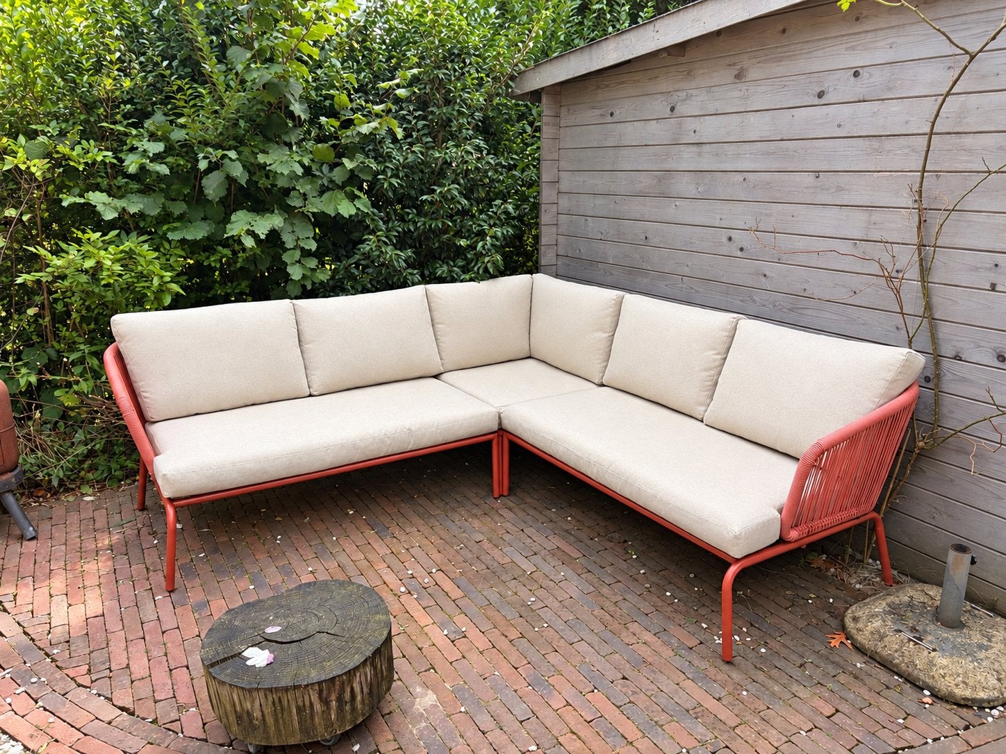 Loungeset Kopenhagen terracotta, Tuin en Terras, Tuinsets en Loungesets, Ophalen, 5 zitplaatsen, Zo goed als nieuw, Loungeset