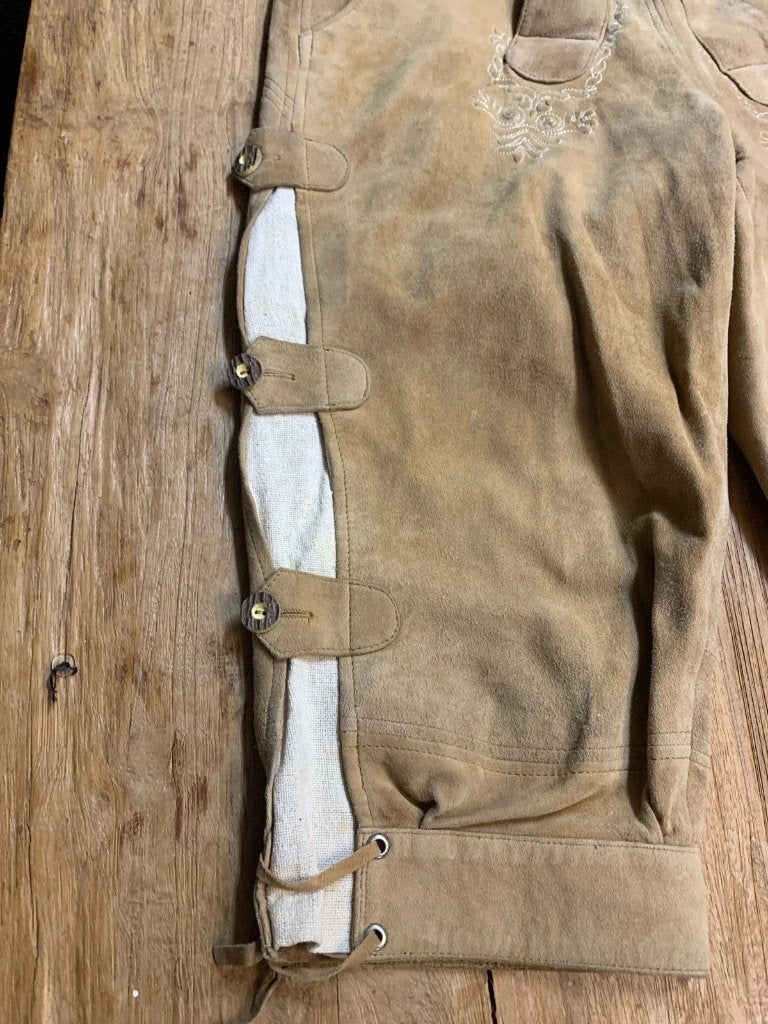 Unisex originele Lederhosen kniebroek, Beige, Ophalen of Verzenden, Mon Plaisir 19, Etten-Leur, Netherlands, DJT De Juiste Toon