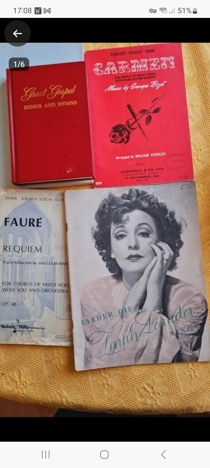 5 muziekboekjes zang: carmen, fauré, great gospel, yes sir!, Muziek en Instrumenten, Bladmuziek, Ophalen of Verzenden, Artiest of Componist