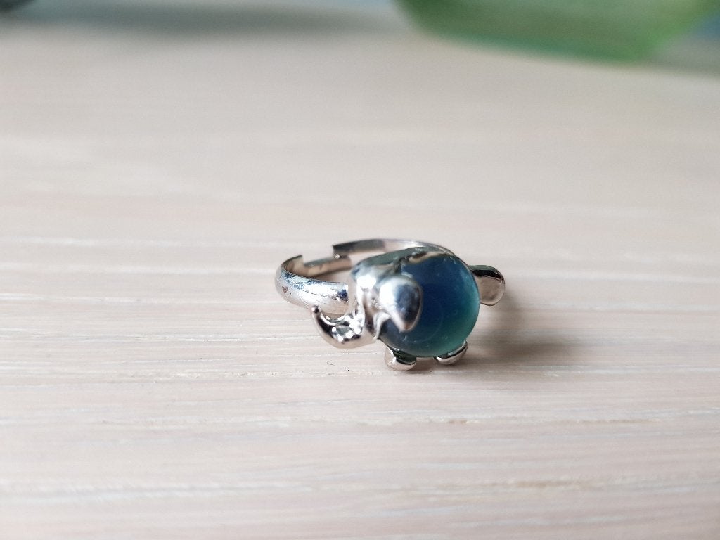 Verstelbare ring voor meisje -- olifant -- geen zilver, Ophalen of Verzenden, Zo goed als nieuw, Zilver, Ring