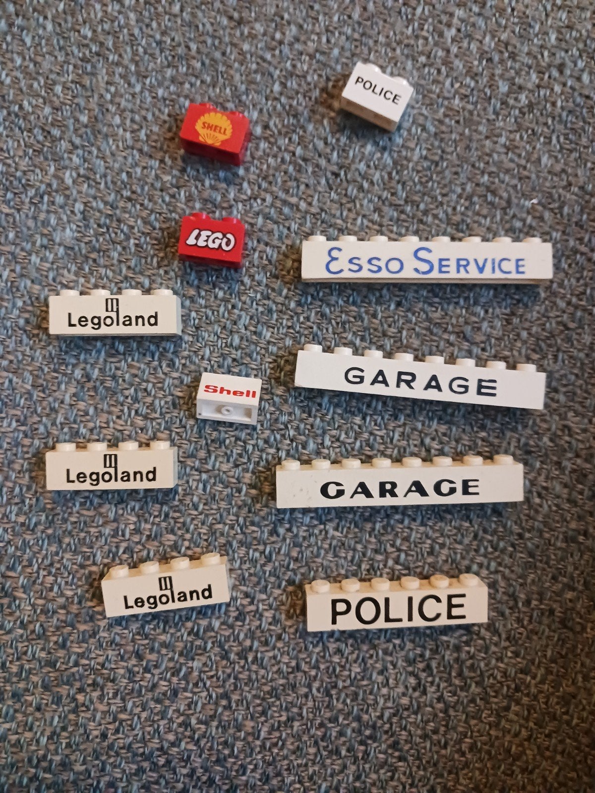 Lego bedrukte stenen: Legoland, Shell, Esso, Police, Gebruikt, Lego, Ophalen of Verzenden, LEGOLAND