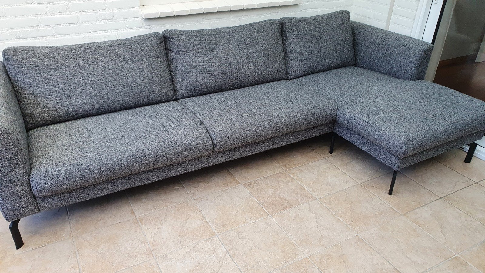 Hoekbank grijs, Huis en Inrichting, Banken | Bankstellen, Ophalen, 250 tot 300 cm, 125 tot 150 cm, Hoekbank