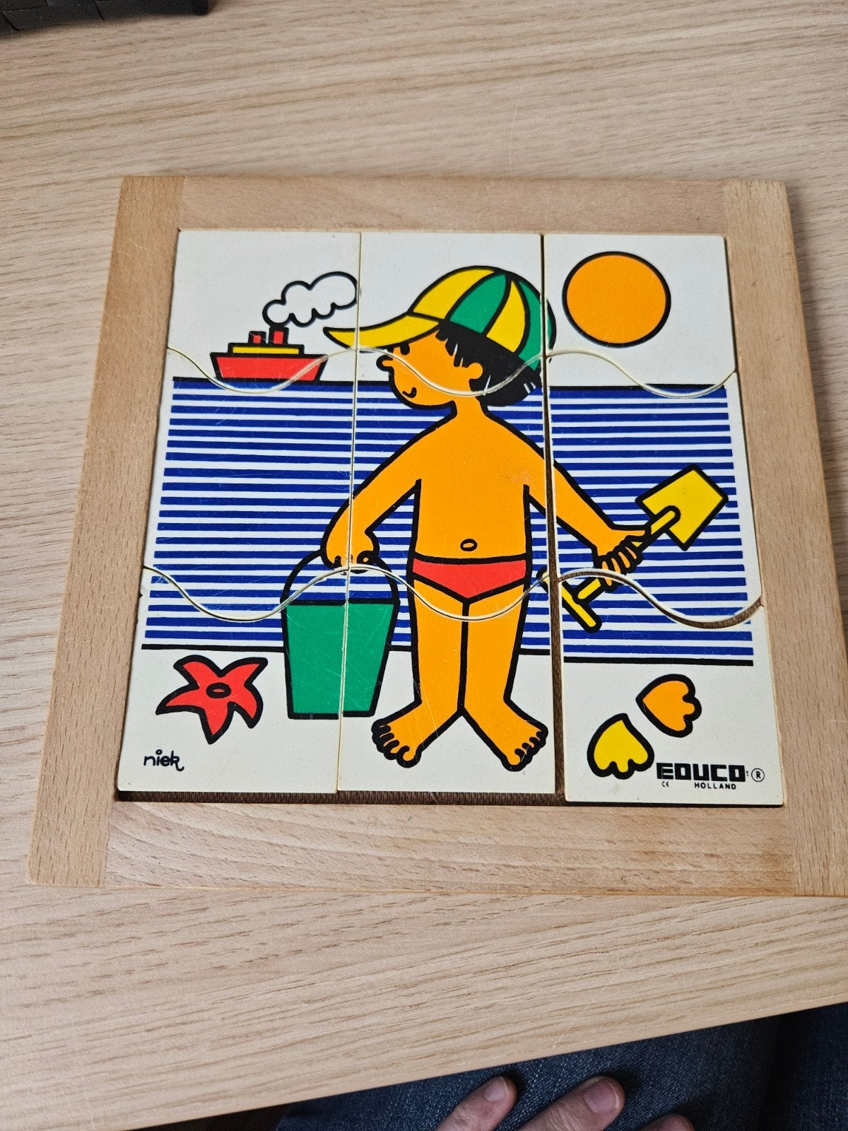 Educo puzzel jongen bij de zee, Ophalen of Verzenden, Minder dan 10 stukjes