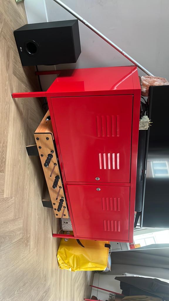IKEA red PS locker / TV stand, Huis en Inrichting, Kasten | Lockerkasten, Ophalen, Gebruikt