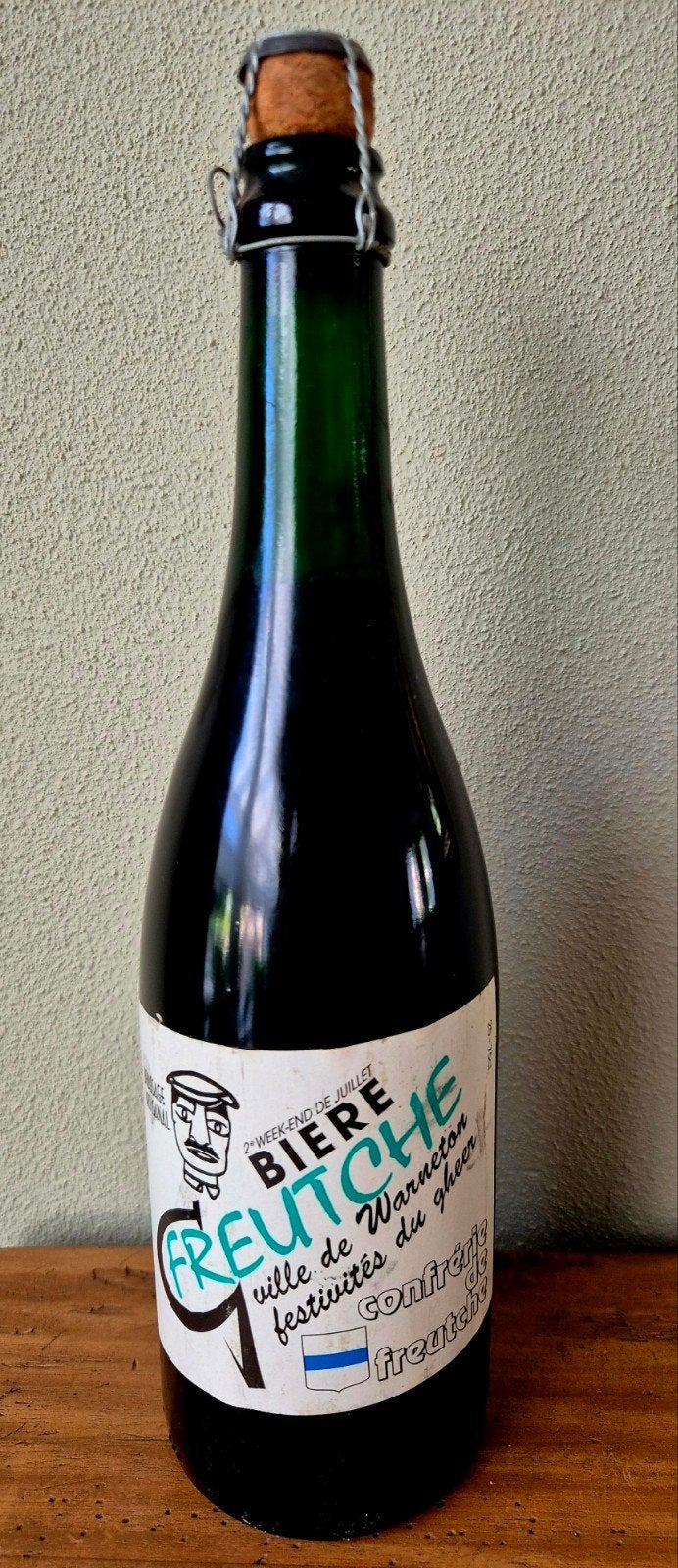 Fles La Freutche speciaal bier ville Warneton Waasten Be Fr., Ophalen of Verzenden, Zo goed als nieuw, Flesje(s), Overige merken