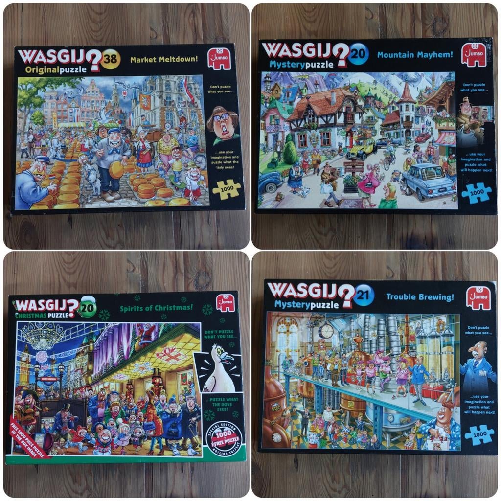 4x Wasgij puzzel 1000 stuks compleet, Ophalen of Verzenden