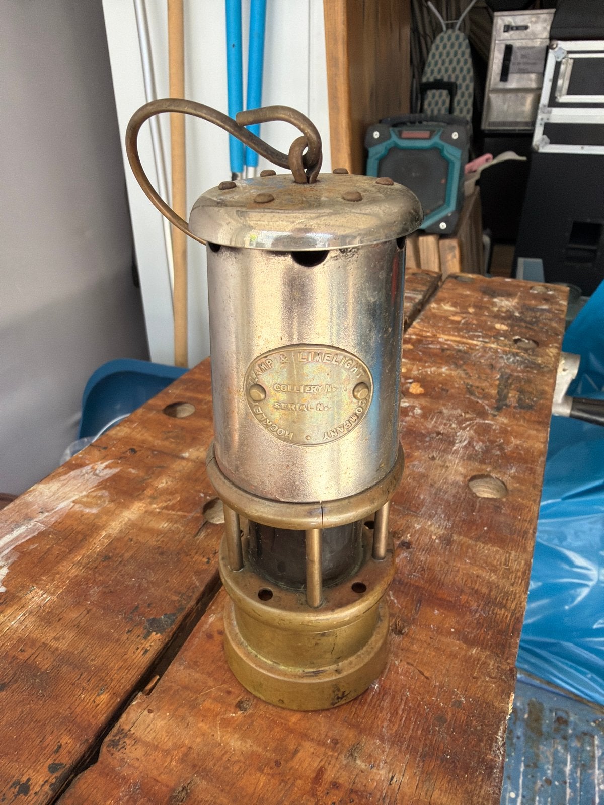 Antieke mijnlamp - Lamp & Limelight Colliery Company, Ophalen