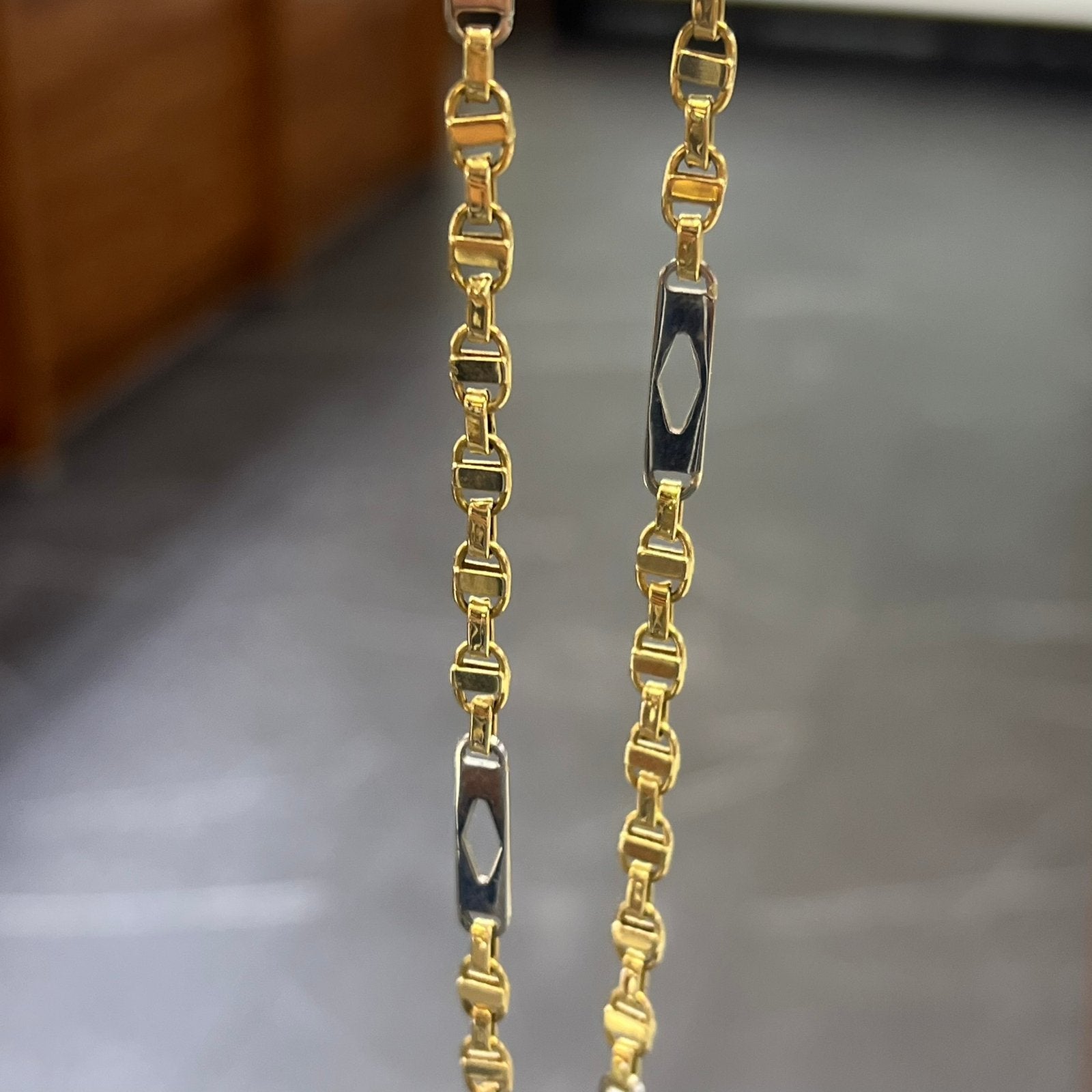 14 karaat gouden ketting kingsley schakel prachtig model, Ophalen of Verzenden, Zo goed als nieuw, Goud