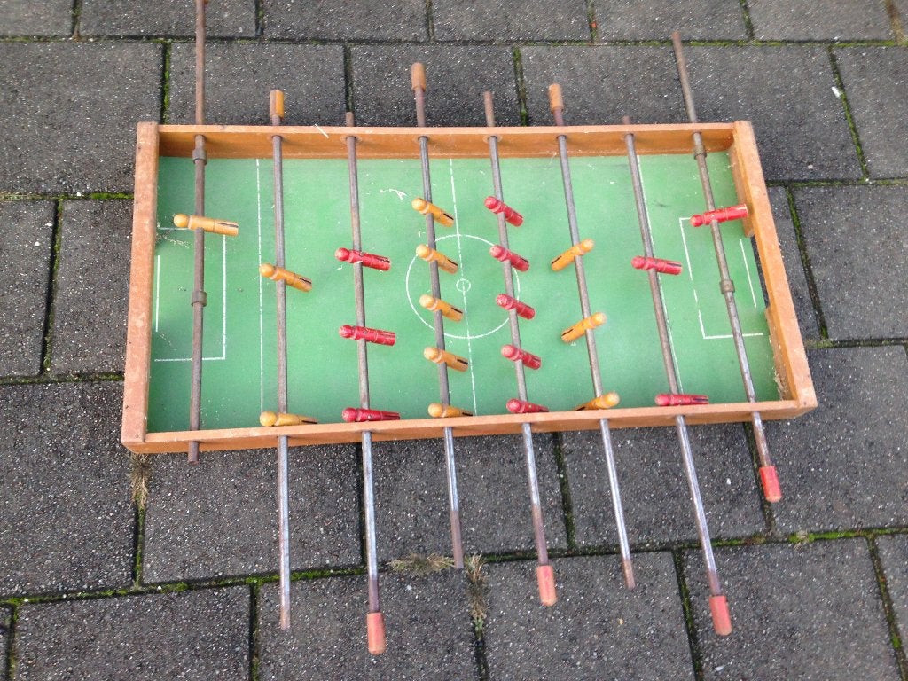 tafelvoetbal vintage van hout HOMES, Kinderen en Baby's, Ophalen of Verzenden, Gebruikt