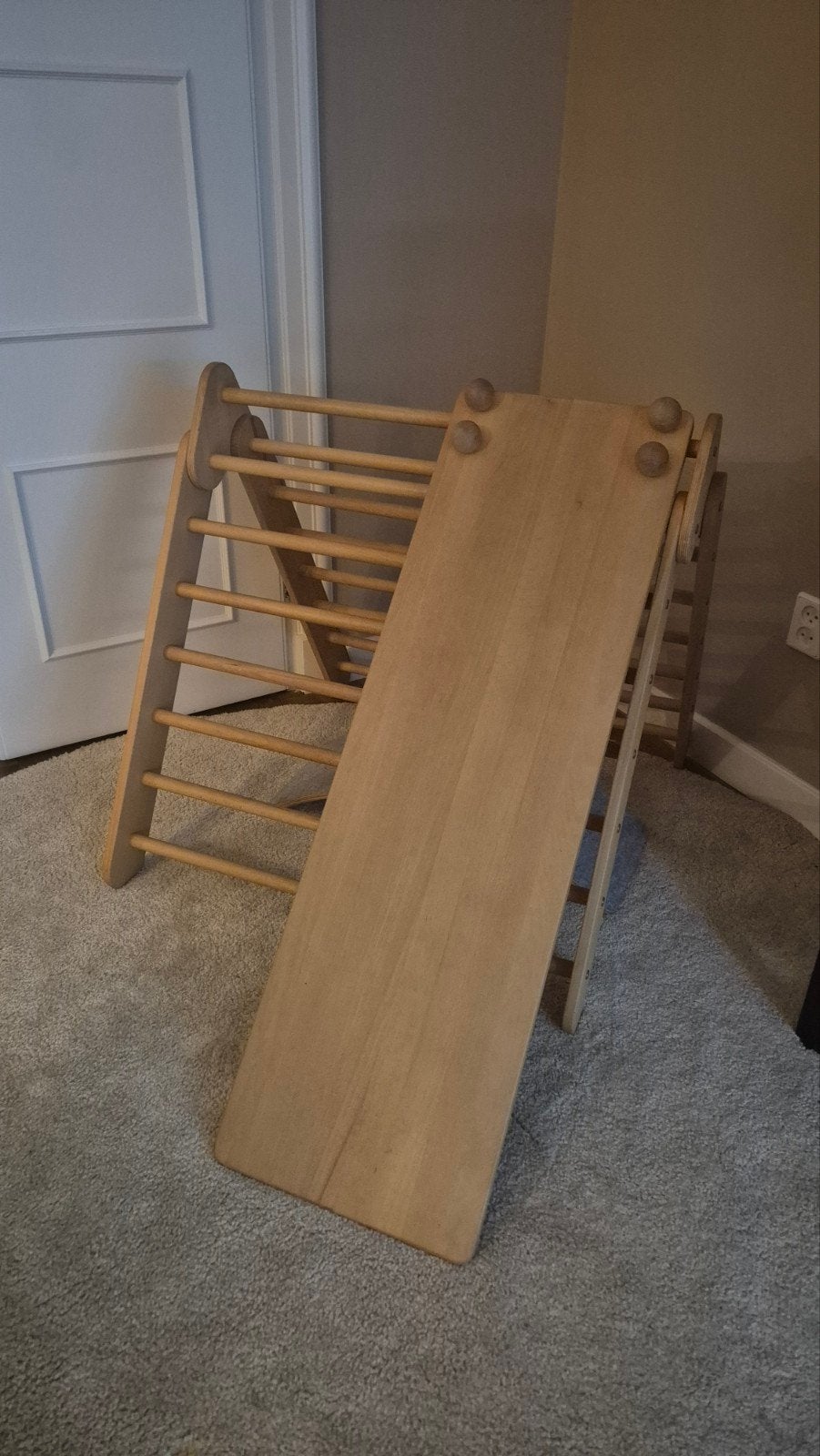 Houten Klimrek met Glijbaan voor Kinderen, Kinderen en Baby's, Ophalen, Zo goed als nieuw, Klimwand