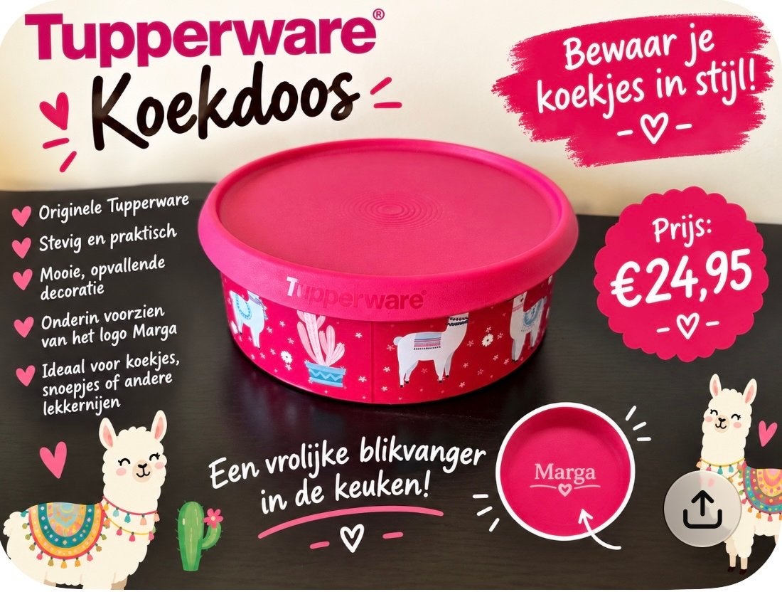 Tupperware Koekdoos - Lama Design, Nieuw, Ophalen of Verzenden, Met deksel, Bus of Trommel
