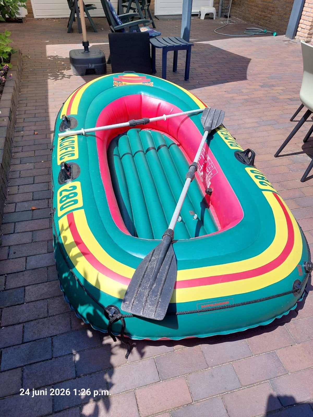 Grote rubberboot met peddels, Ophalen, Gebruikt, Met peddels, Overige typen
