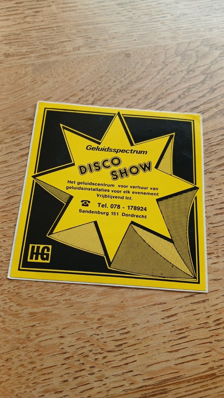 Sticker Geluidsspectrum Disco Show, verhuur Dordrecht, Verzamelen, Ophalen of Verzenden, Zo goed als nieuw