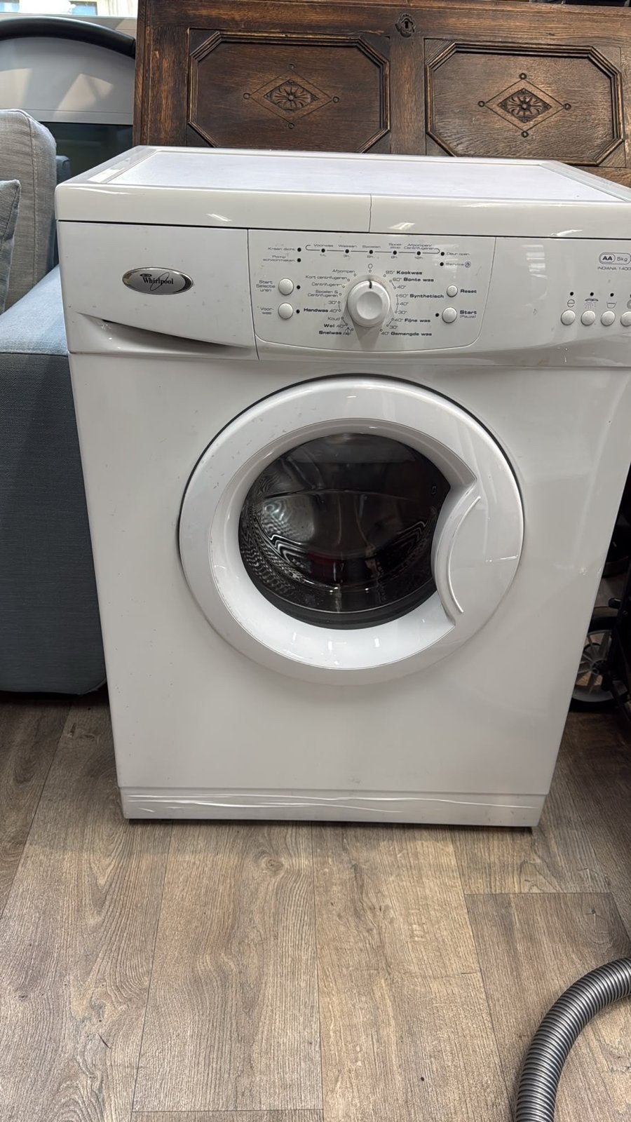 Whirlpool Indiana 1400 Wasmachine – 5 kg – 1400 toeren, 1200 tot 1600 toeren, Gebruikt, Ophalen of Verzenden, Voorlader
