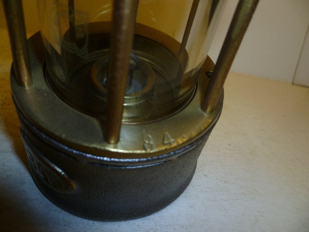 Mijnlamp nr 84 met glaasje Schott & Gen Jena, Ophalen of Verzenden