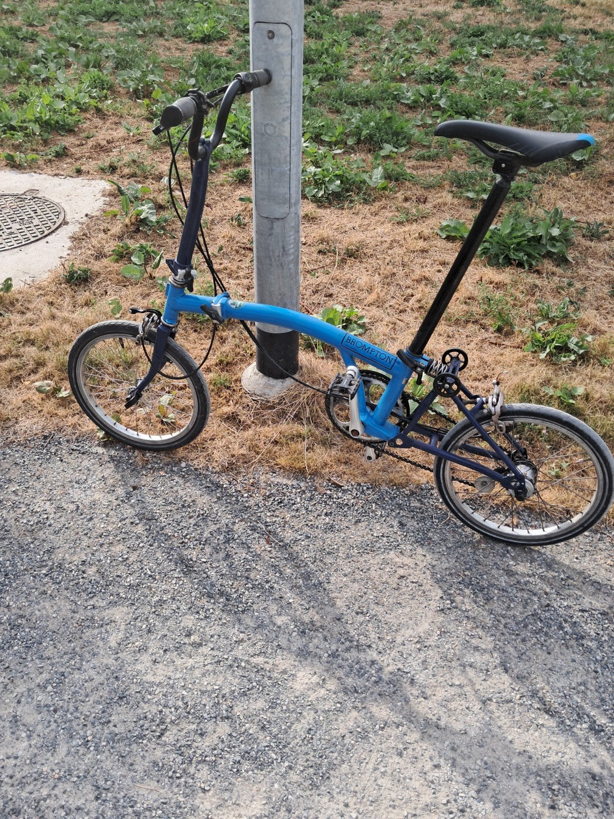 Brompton vouwfiets - Blauw, Gebruikt, Ophalen, Gebruikt, Brompton, Velgrem