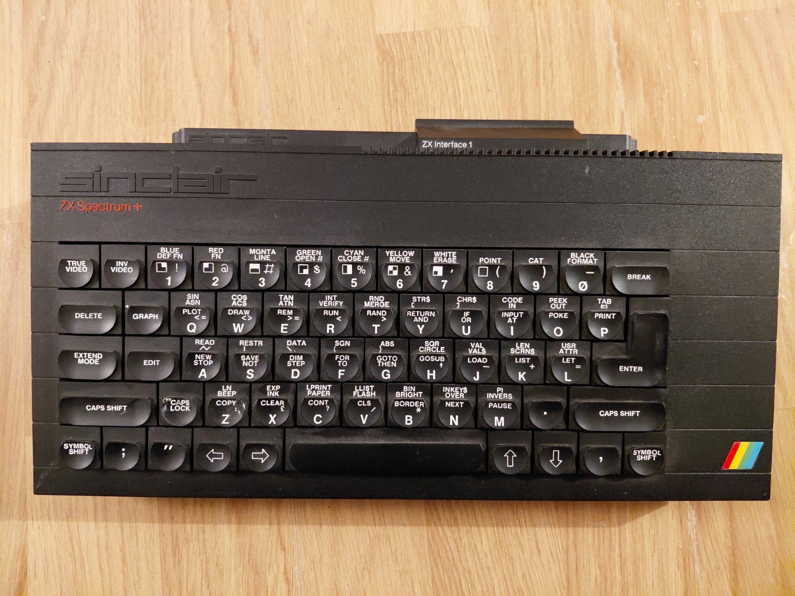 Vintage 1984 Sinclair ZX Spectrum+ met Interface 1 ongetest, Computers en Software, Ophalen of Verzenden
