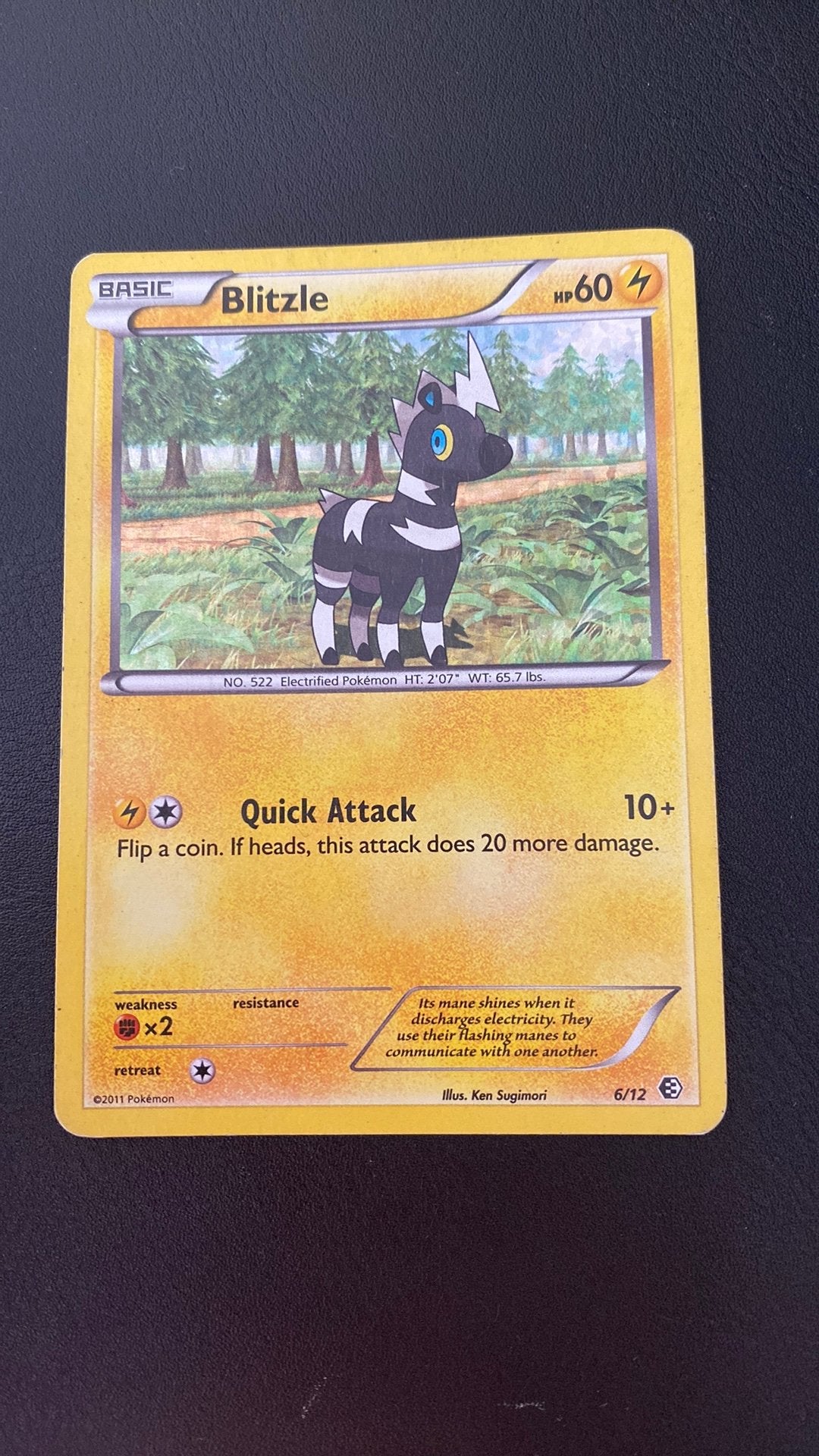 Pokemon blitzle holo 6/12 mcdonalds 2011, Hobby en Vrije tijd, Ophalen of Verzenden, Gebruikt, Losse kaart