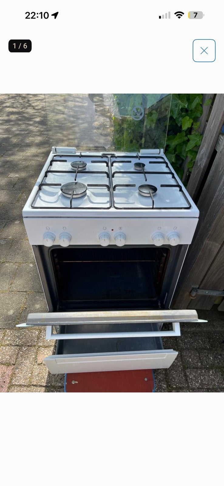 Bosch gasfornuis, Ophalen, 4 kookzones, Zo goed als nieuw, Gas