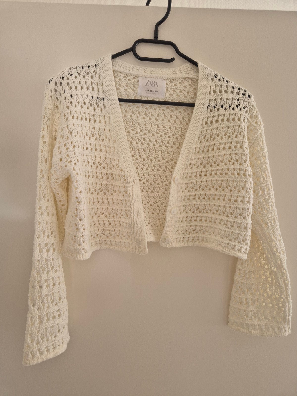 Zara gebreid vestje bolero, crème wit, maat 140, Meisje, Trui of Vest, Ophalen of Verzenden, Zo goed als nieuw