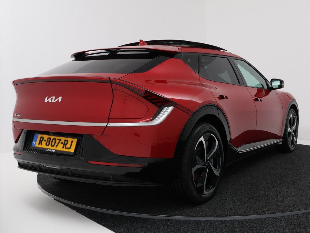 Kia Ev6 Plus Advanced 77.4 kWh | Schuif-/kanteldak | Warmtep, Auto's, Kia, Automaat, Achterwielaandrijving, Gebruikt, Zwart