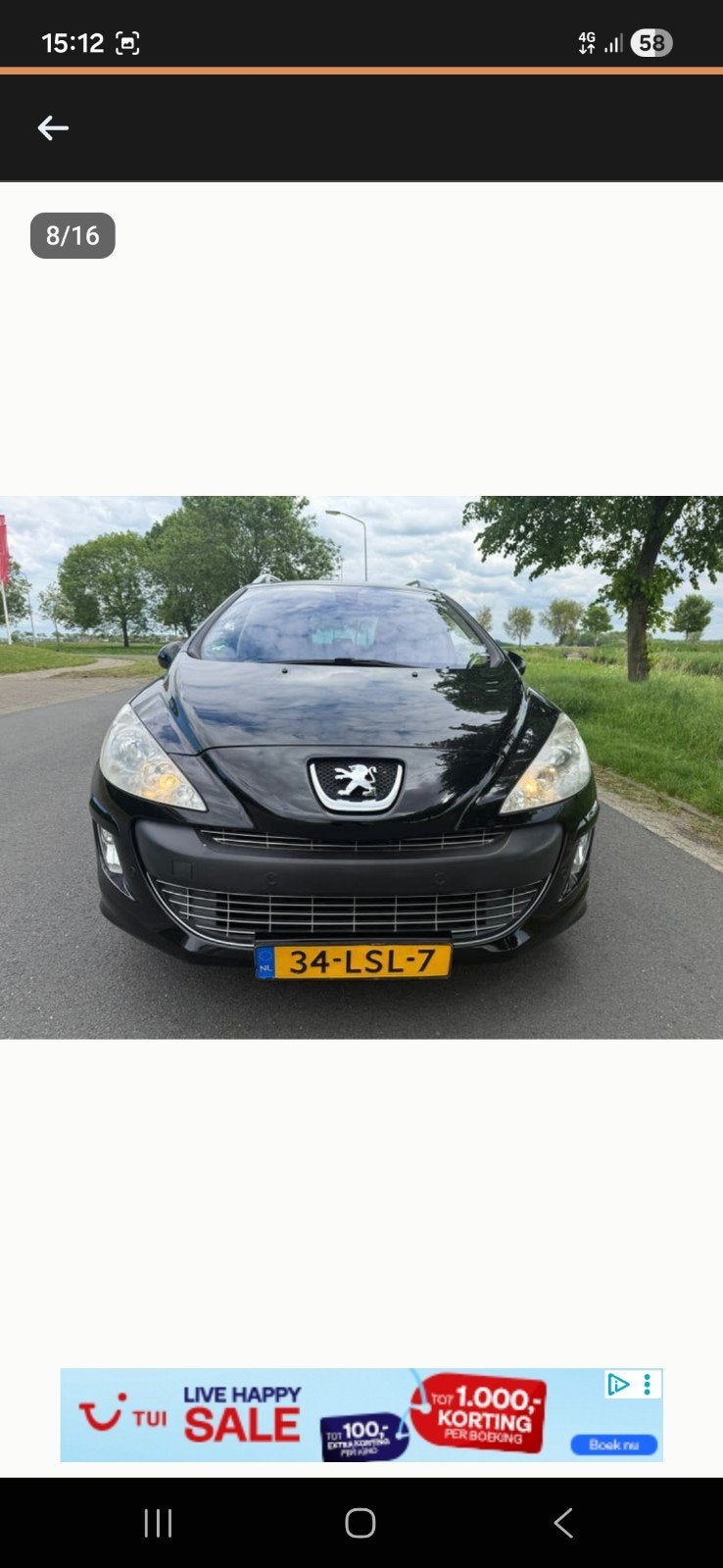 Peugeot 308 1.6 VTI 16V SW 7P 2010 Zwart, Voorwielaandrijving, 15 km/l, 4 cilinders, 7 stoelen