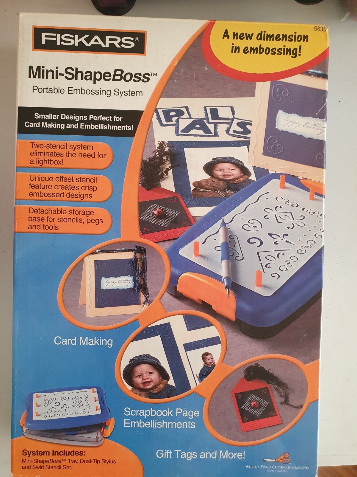 Fiskars Mini ShapeBoss Embossing Systeem - Knutselset, Overige thema's, Ophalen of Verzenden, Zo goed als nieuw, Kunststof